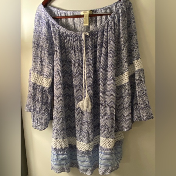 Studio West Tops - Studio West Blue Tunic / Top 2X